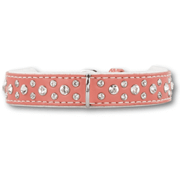 Hunde Halsbånd Pink læder med diamanter